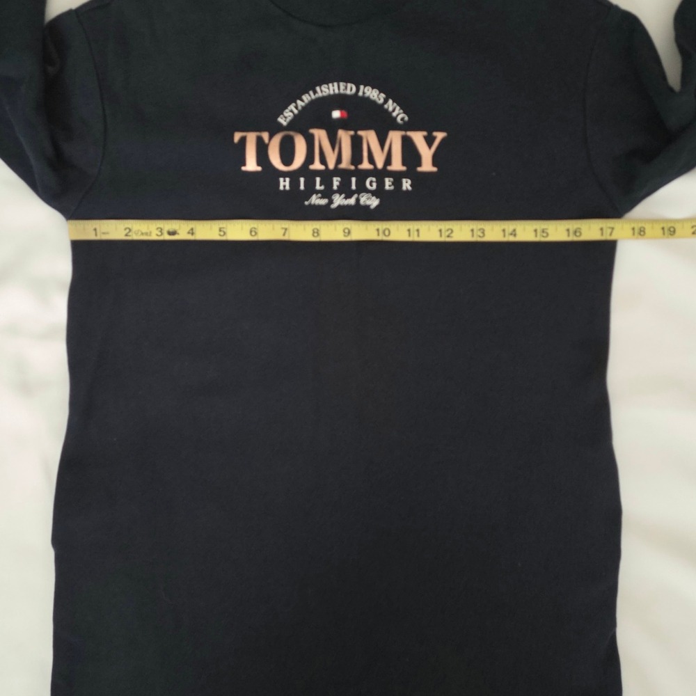 Tommy Hilfiger Girls' Brand Logo Mini Sweatshirt Dress, Navy Blue Size L (12-14) - Picture 9 of 13